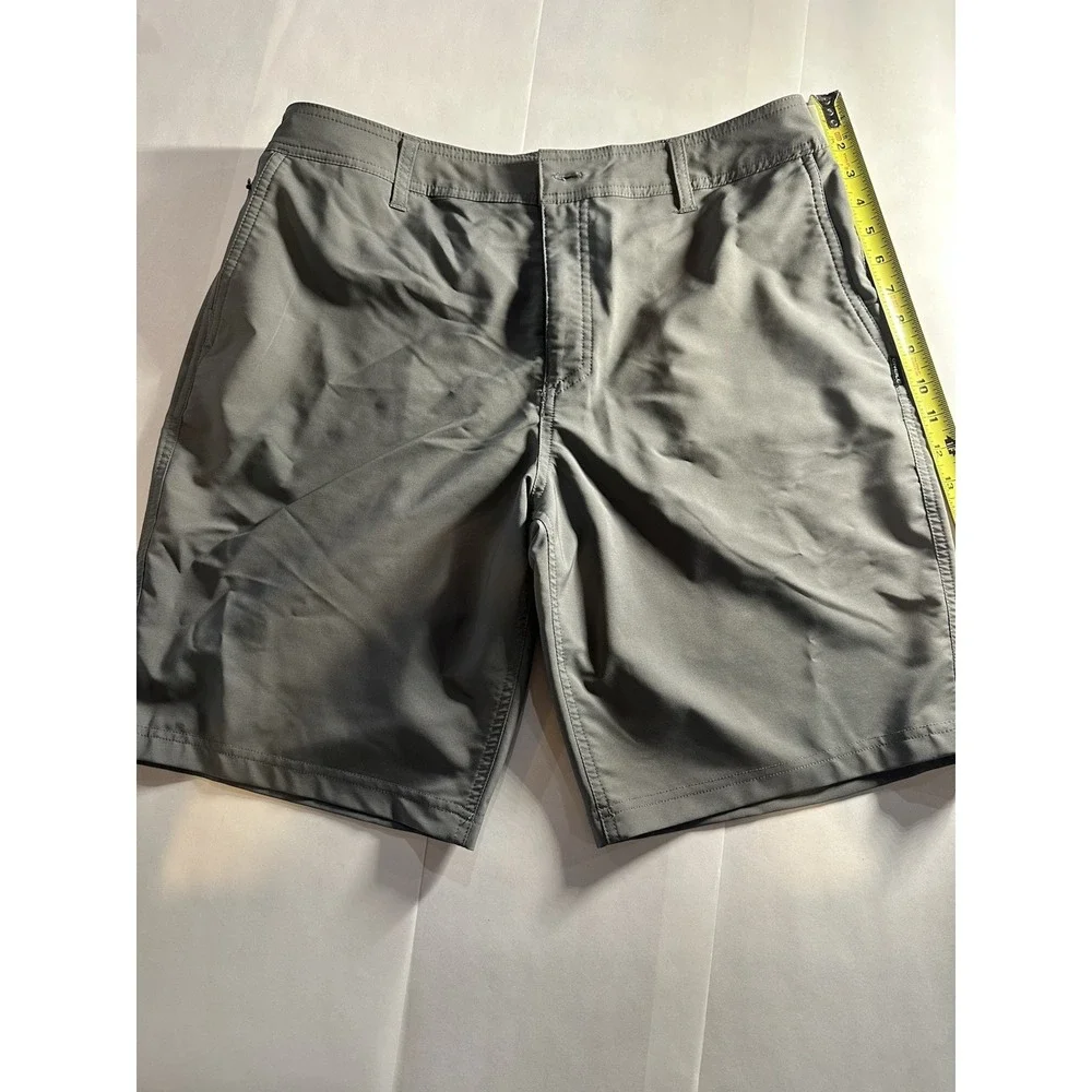O'Neill Men's Gray Chino Shorts Flat Front Pockets Zip Stretch